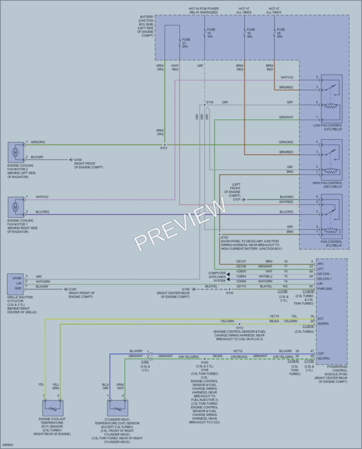 2016 Ford Taurus Cooling Fan wiring diagram preview