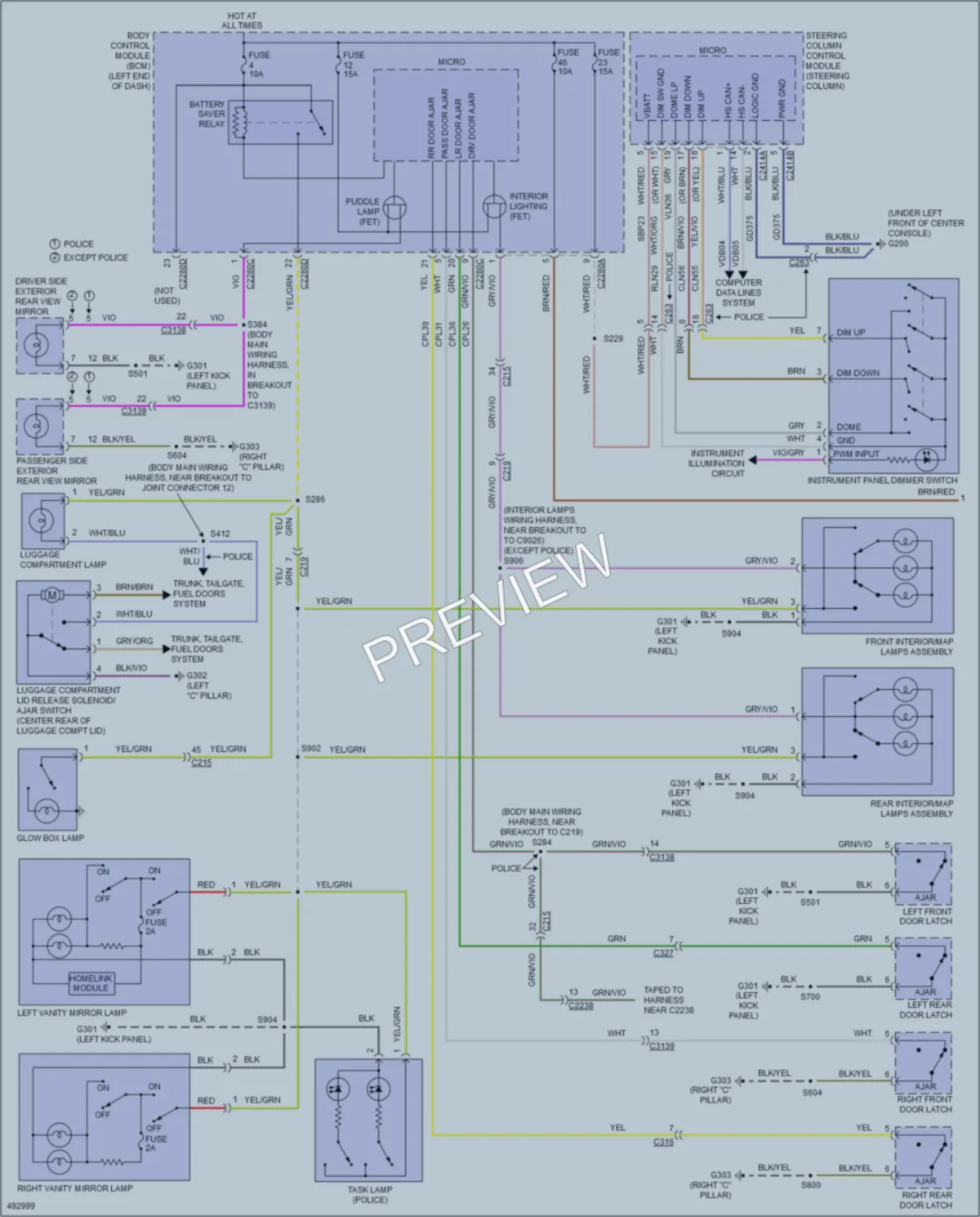 2016 Ford Taurus Interior Lights wiring diagram preview