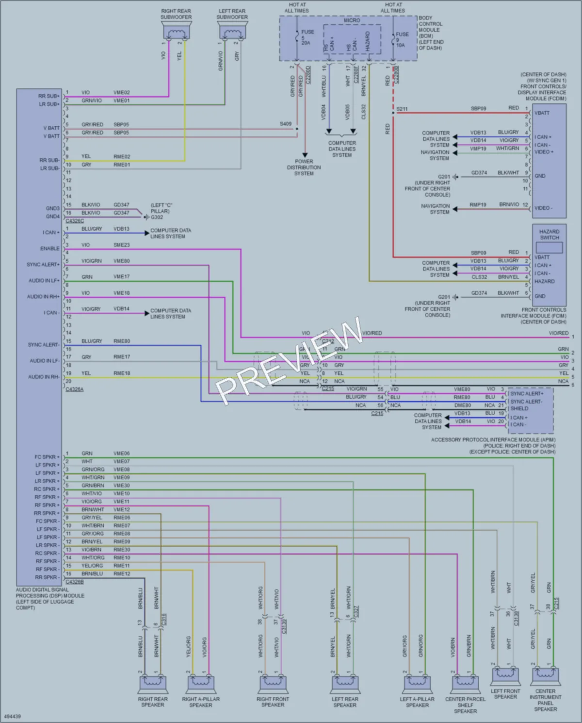 2016 Ford Taurus Radio wiring diagram preview