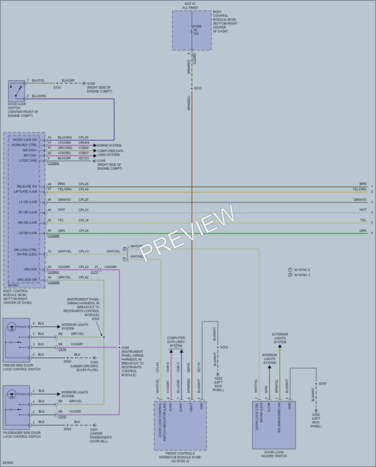2016 Ford TransitConnect Anti Theft wiring diagram preview