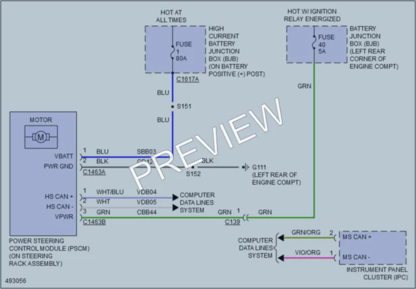 2016 Ford TransitConnect Electronic Power Steering wiring diagram preview