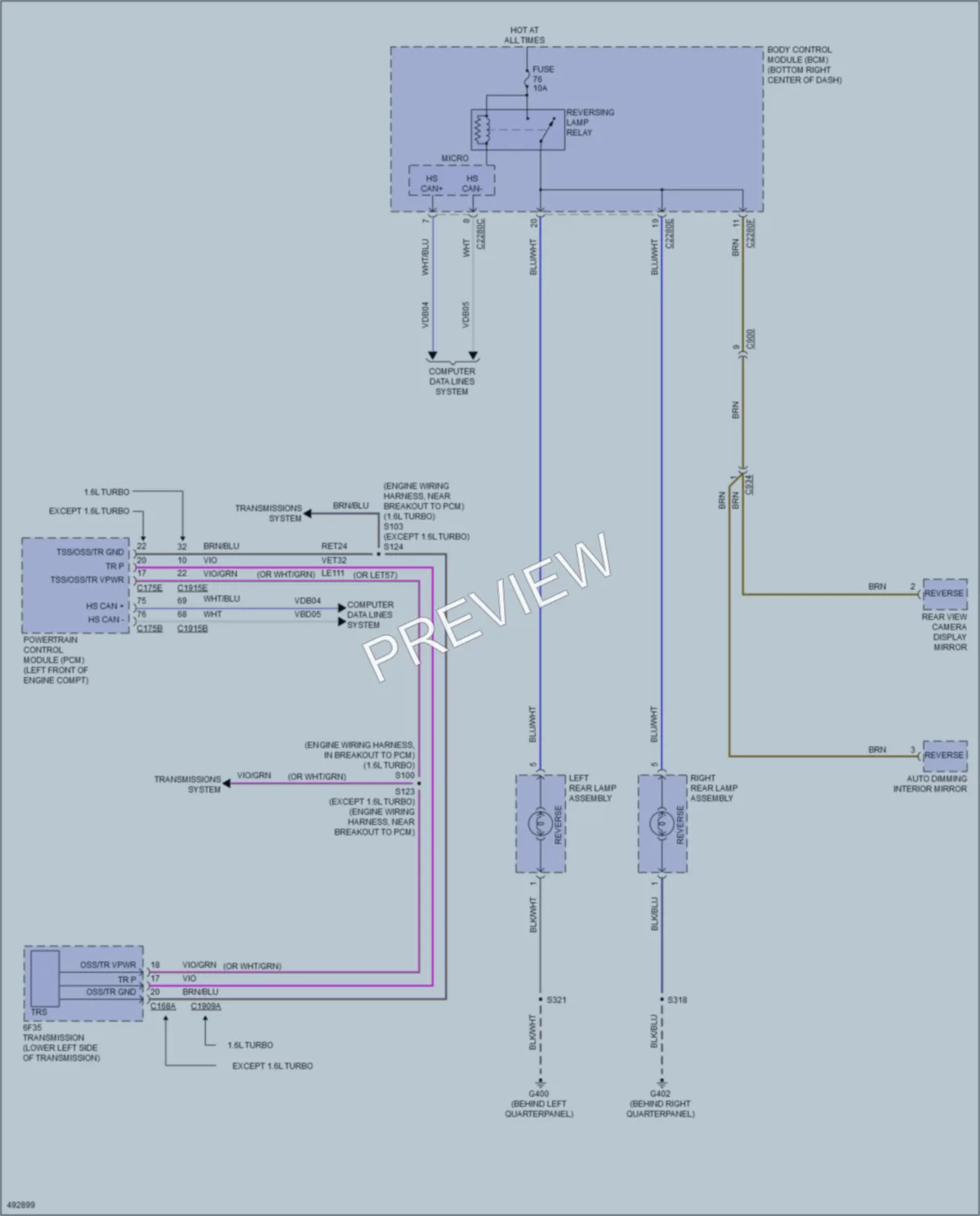 2016 Ford TransitConnect Exterior Lights wiring diagram preview