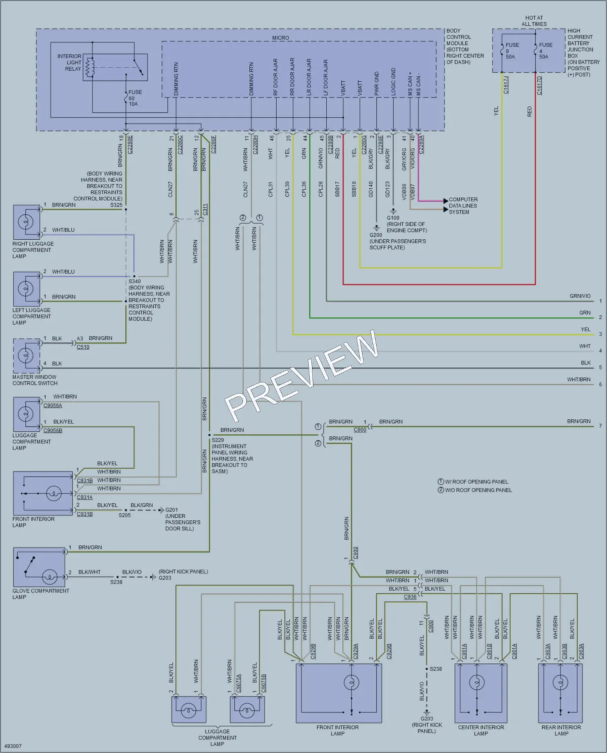 2016 Ford TransitConnect Interior Lights wiring diagram preview