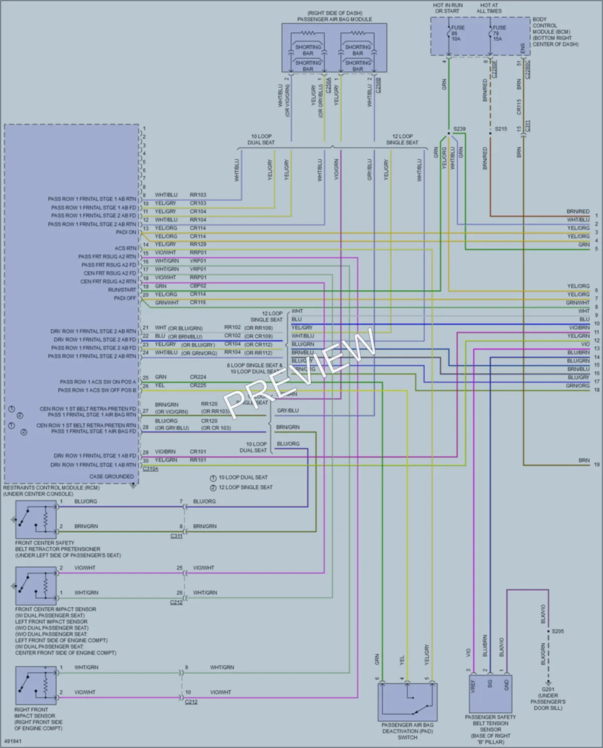 2016 Ford TransitConnect Supplemental Restraints wiring diagram preview