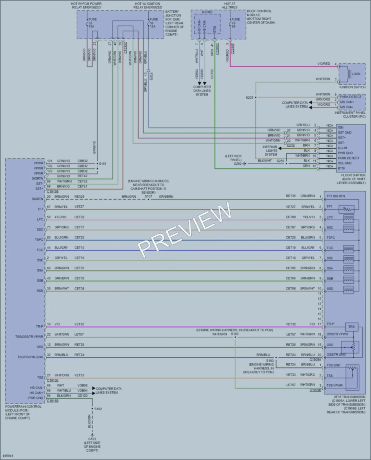 2016 Ford TransitConnect Transmission wiring diagram preview