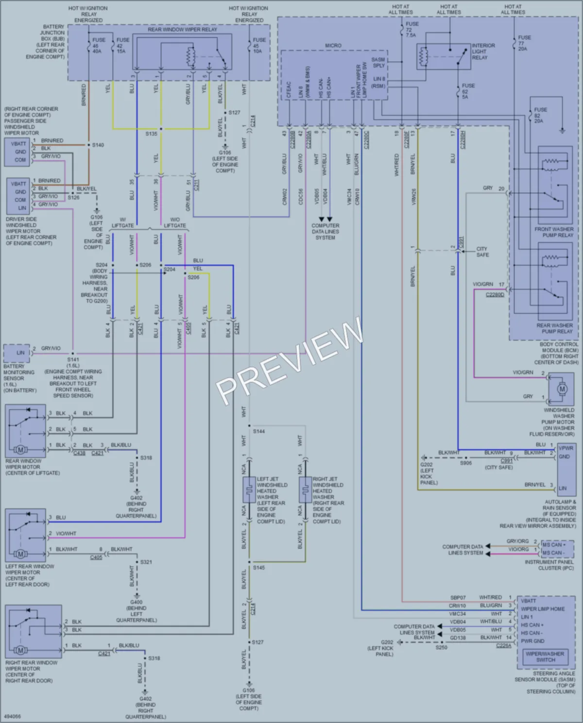 2016 Ford TransitConnect Wiper Washer wiring diagram preview