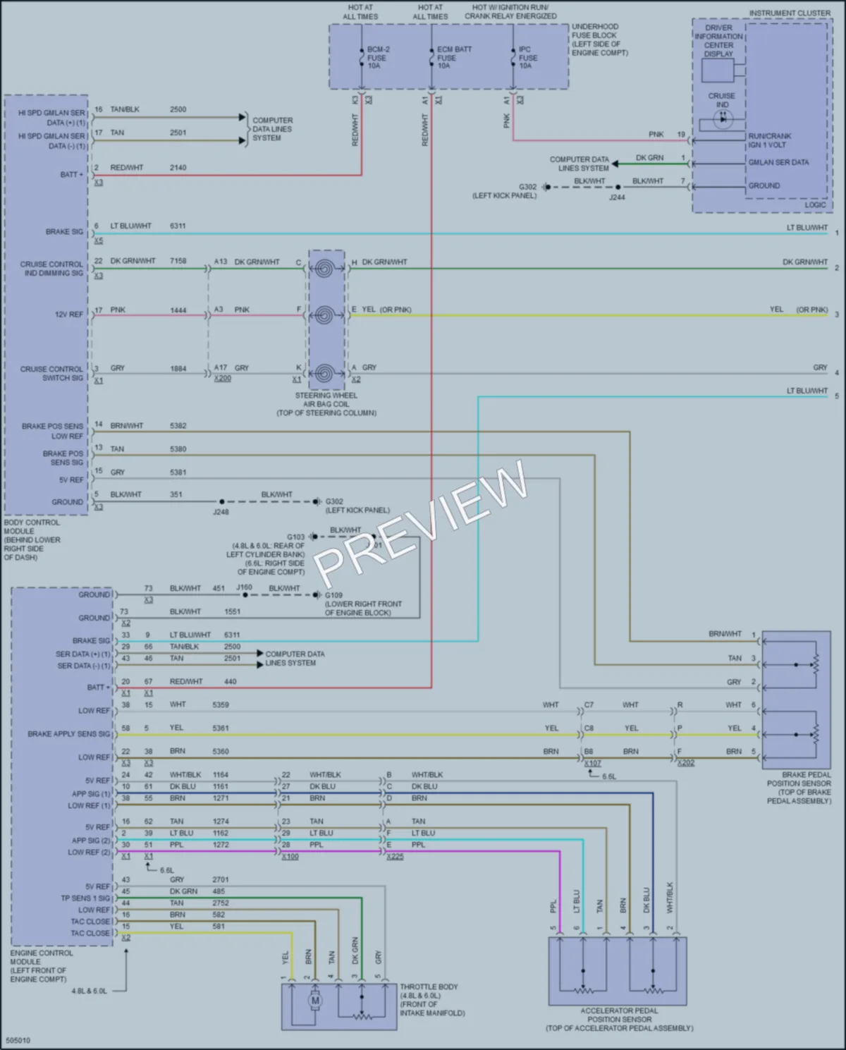 2016 GMC 2500Savana Cruise Control wiring diagram preview
