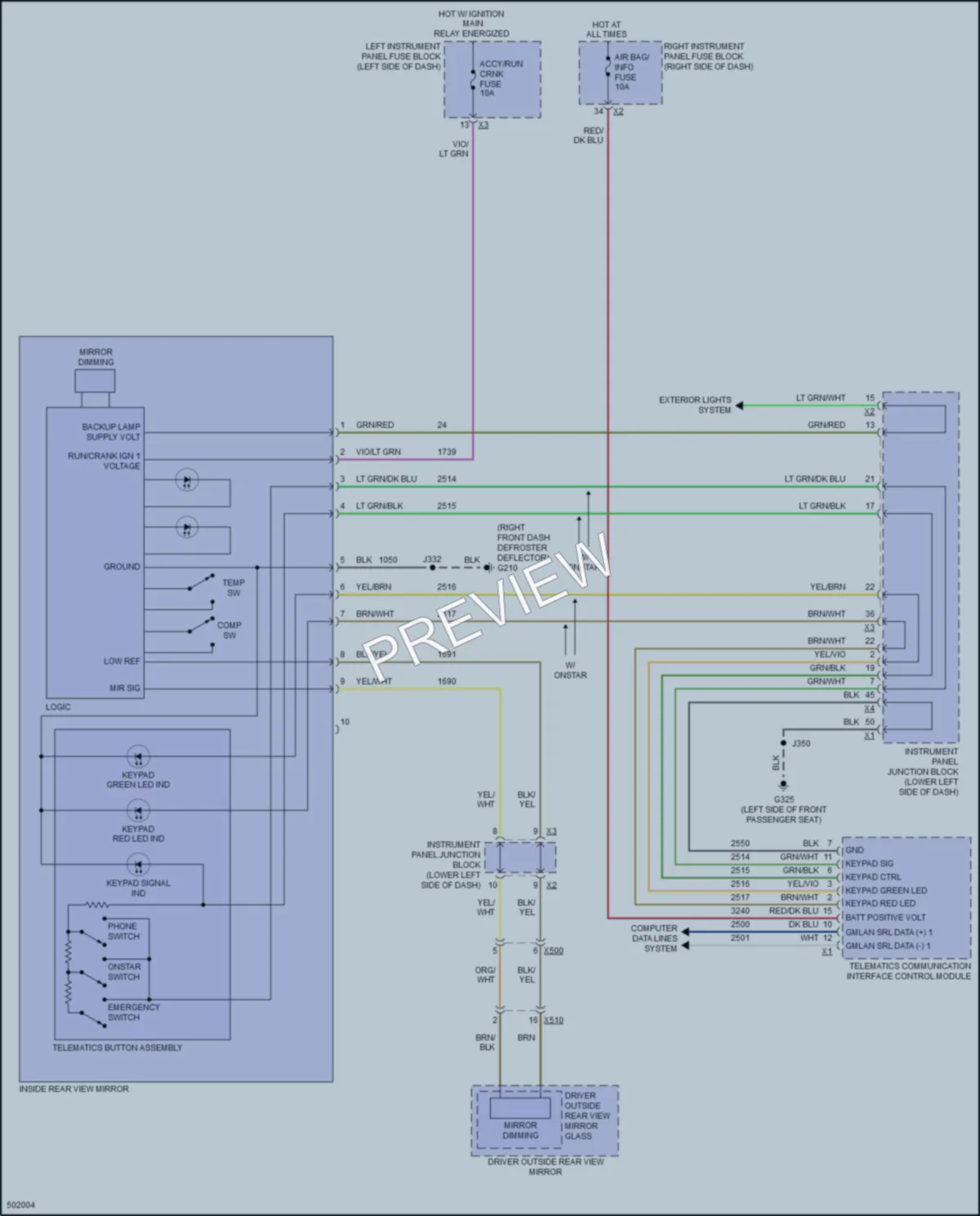 2016 GMC 3500HDSierra Power Mirrors wiring diagram preview