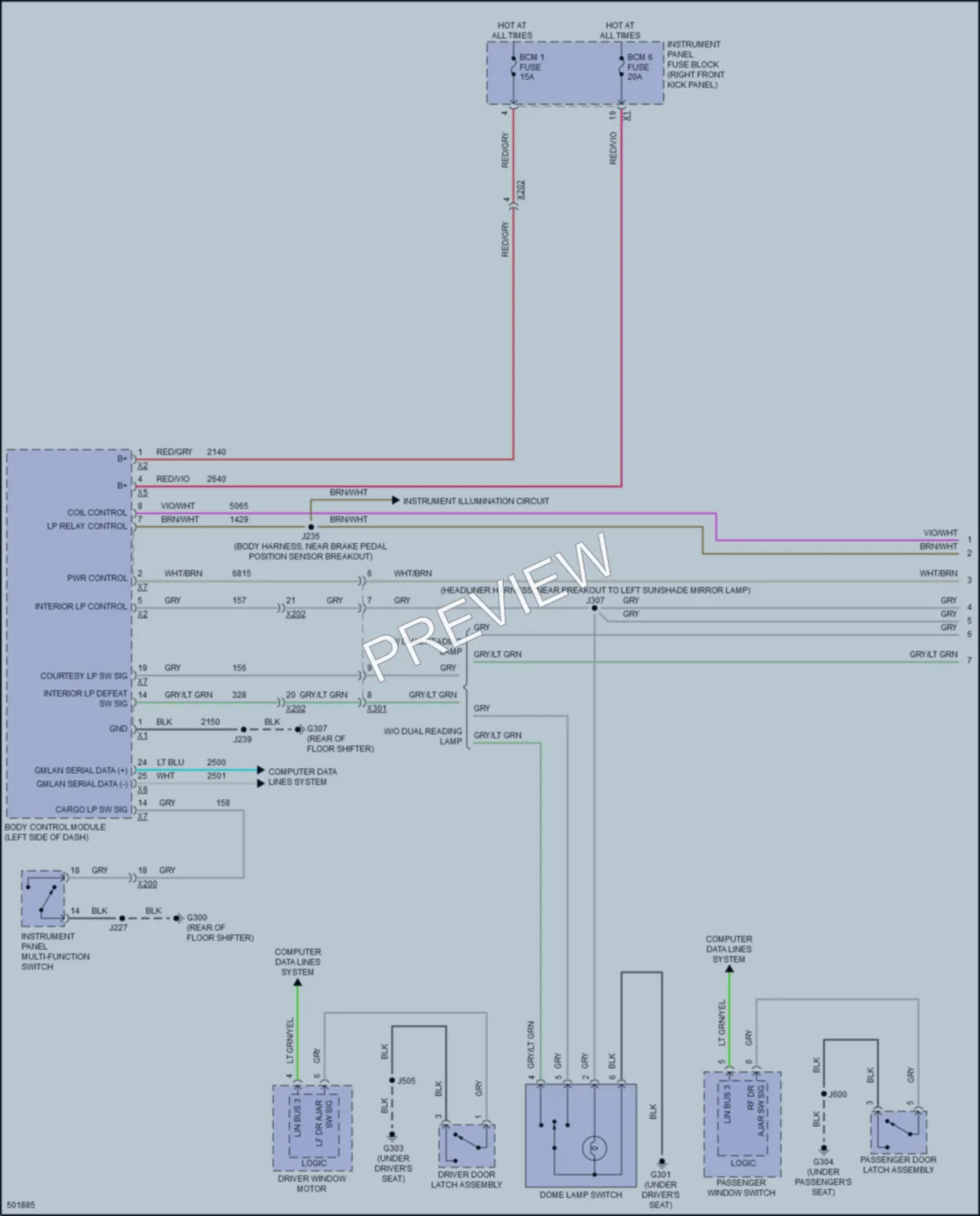 2016 GMC Canyon Interior Lights wiring diagram preview