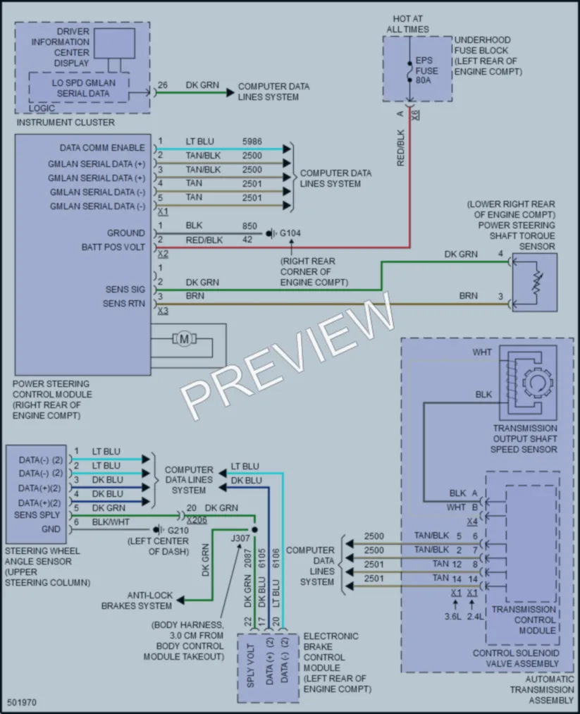 2016 GMC Terrain Electronic Power Steering wiring diagram preview