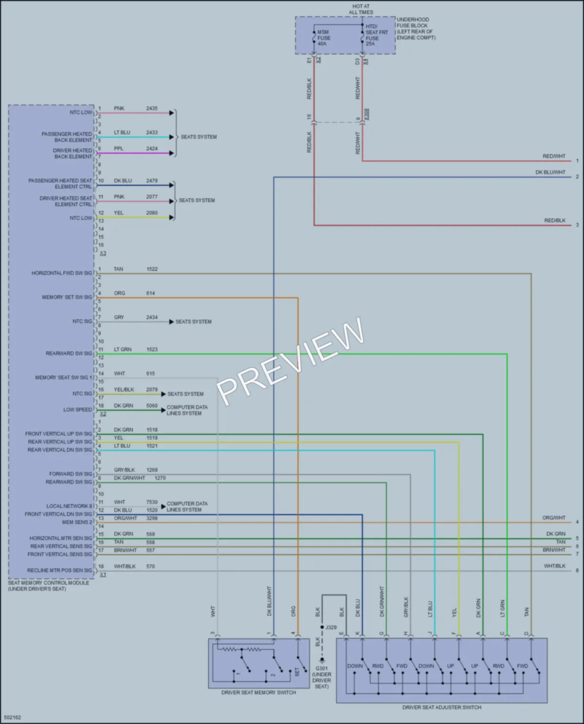 2016 GMC Terrain Memory Systems wiring diagram preview