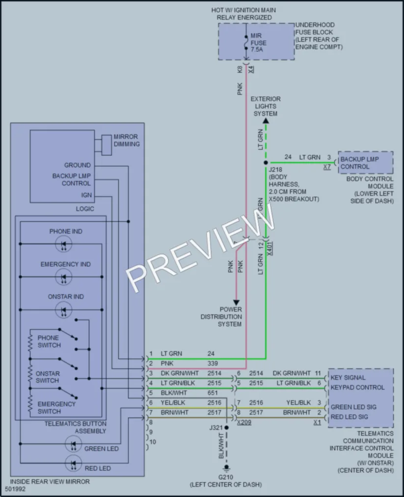 2016 GMC Terrain Power Mirrors wiring diagram preview