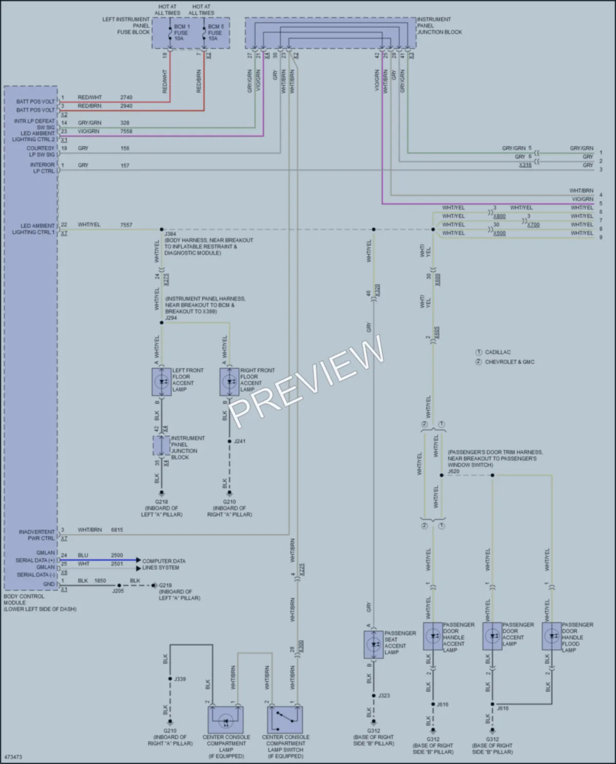 2016 GMC YukonDenali Interior Lights wiring diagram preview