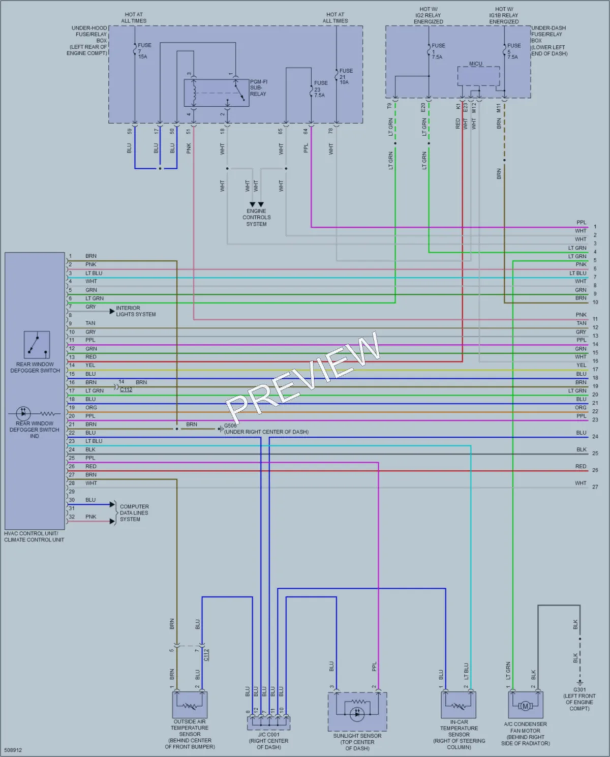 2016 Honda Accord Air Conditioning wiring diagram preview