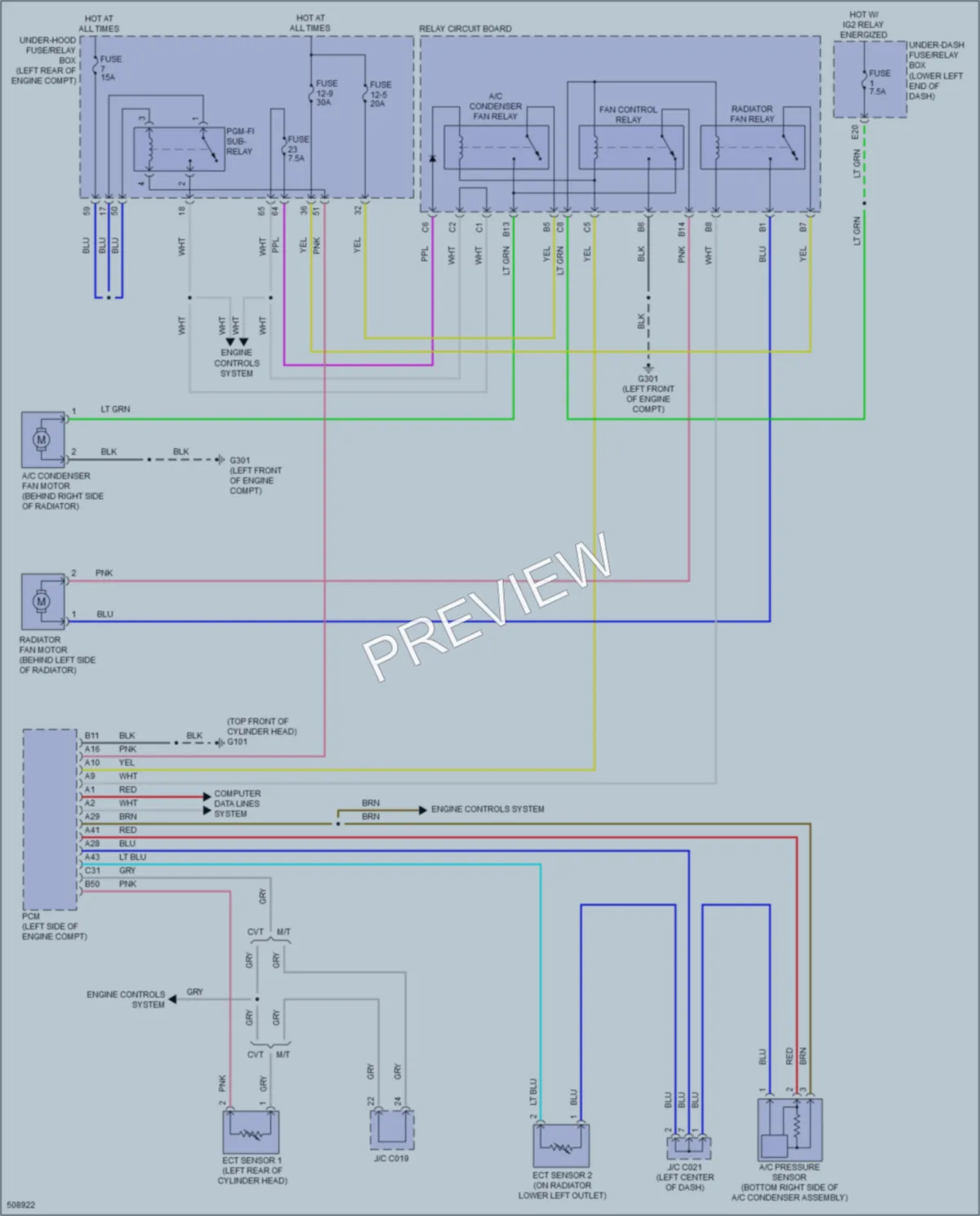 2016 Honda Accord Cooling Fan wiring diagram preview