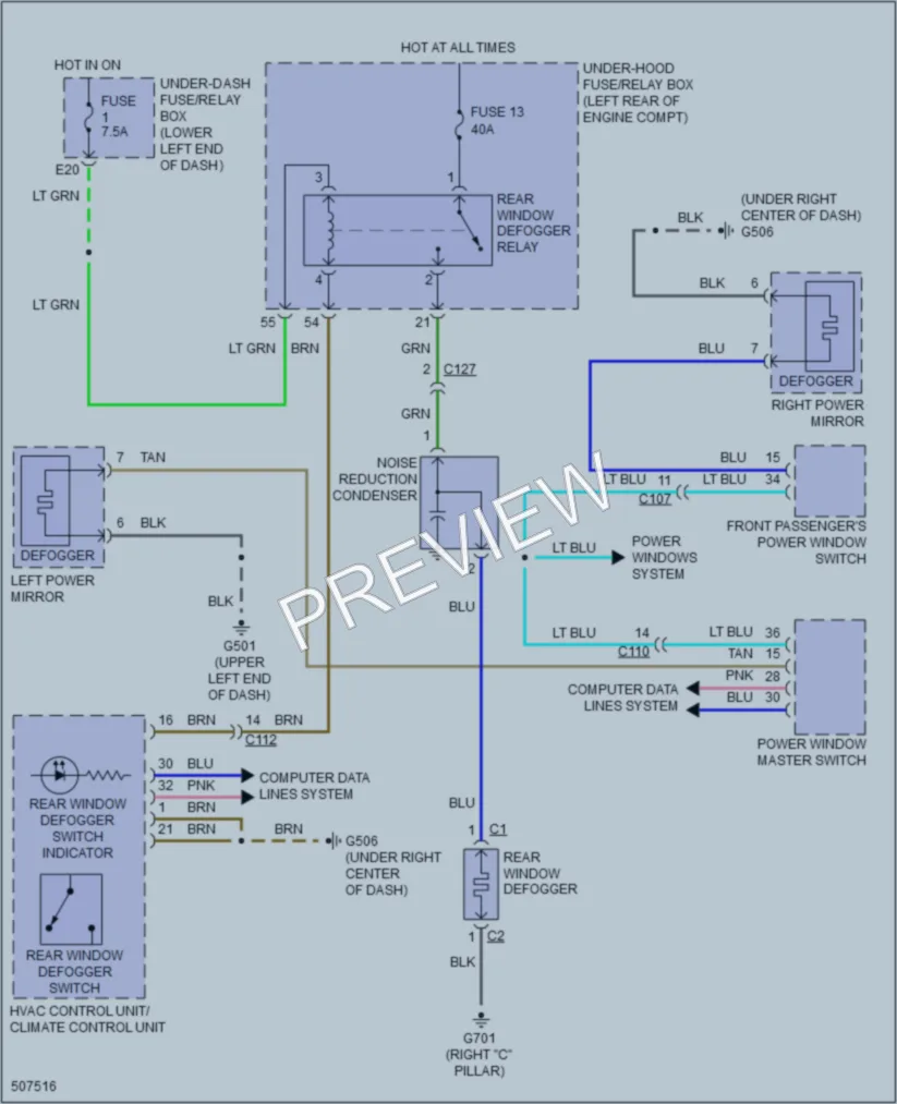 2016 Honda Accord Defoggers wiring diagram preview
