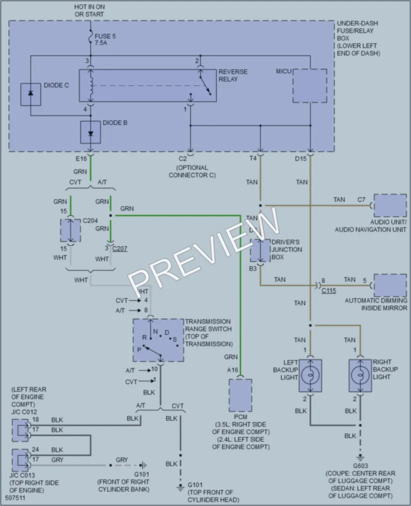 2016 Honda Accord Exterior Lights wiring diagram preview