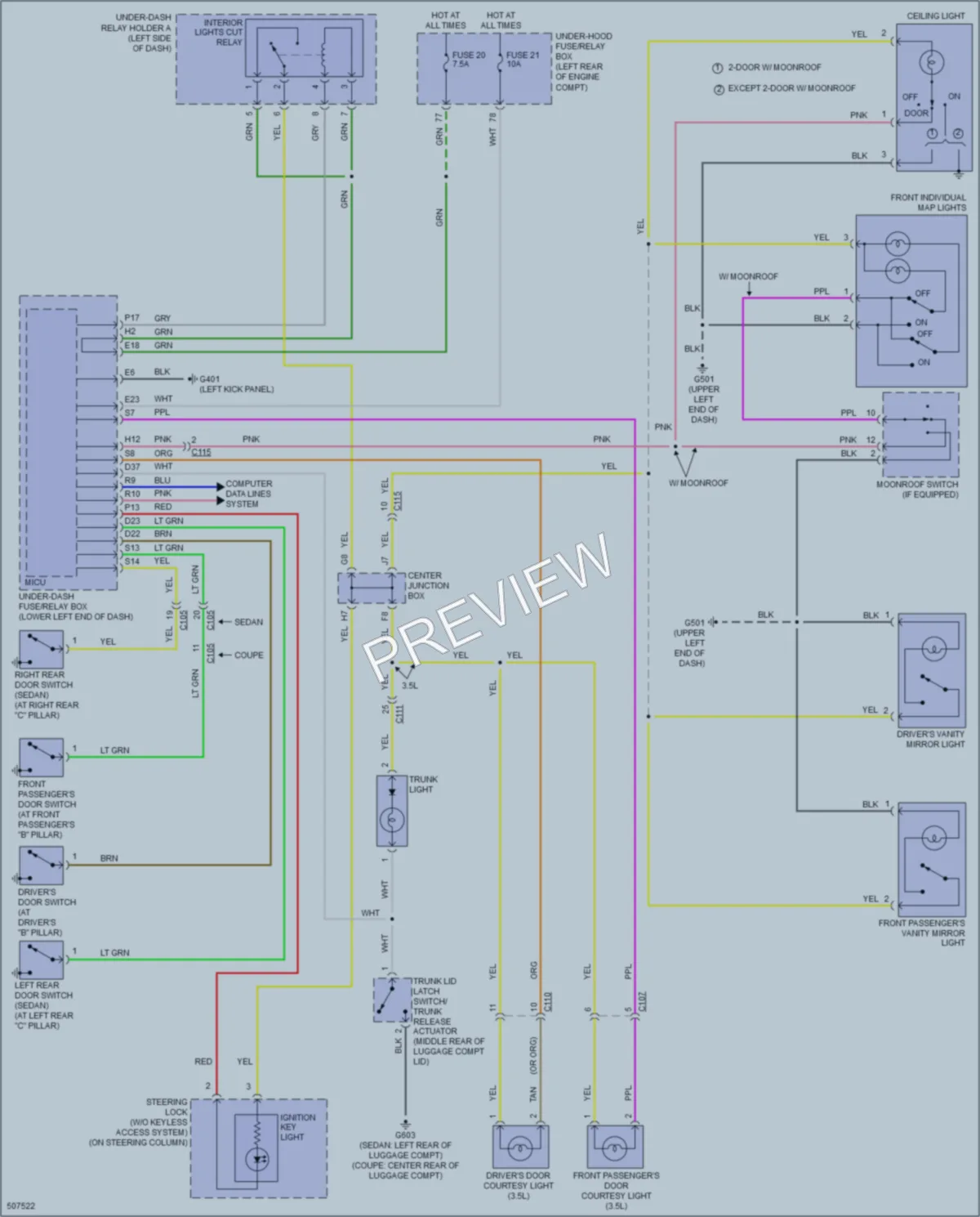 2016 Honda Accord Interior Lights wiring diagram preview