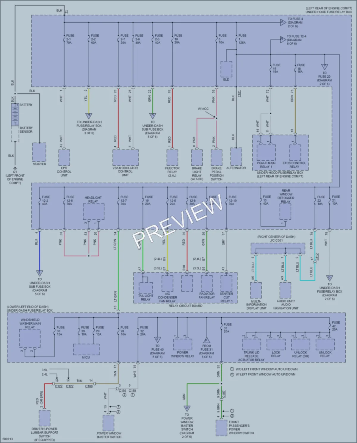 2016 Honda Accord Power Distribution wiring diagram preview