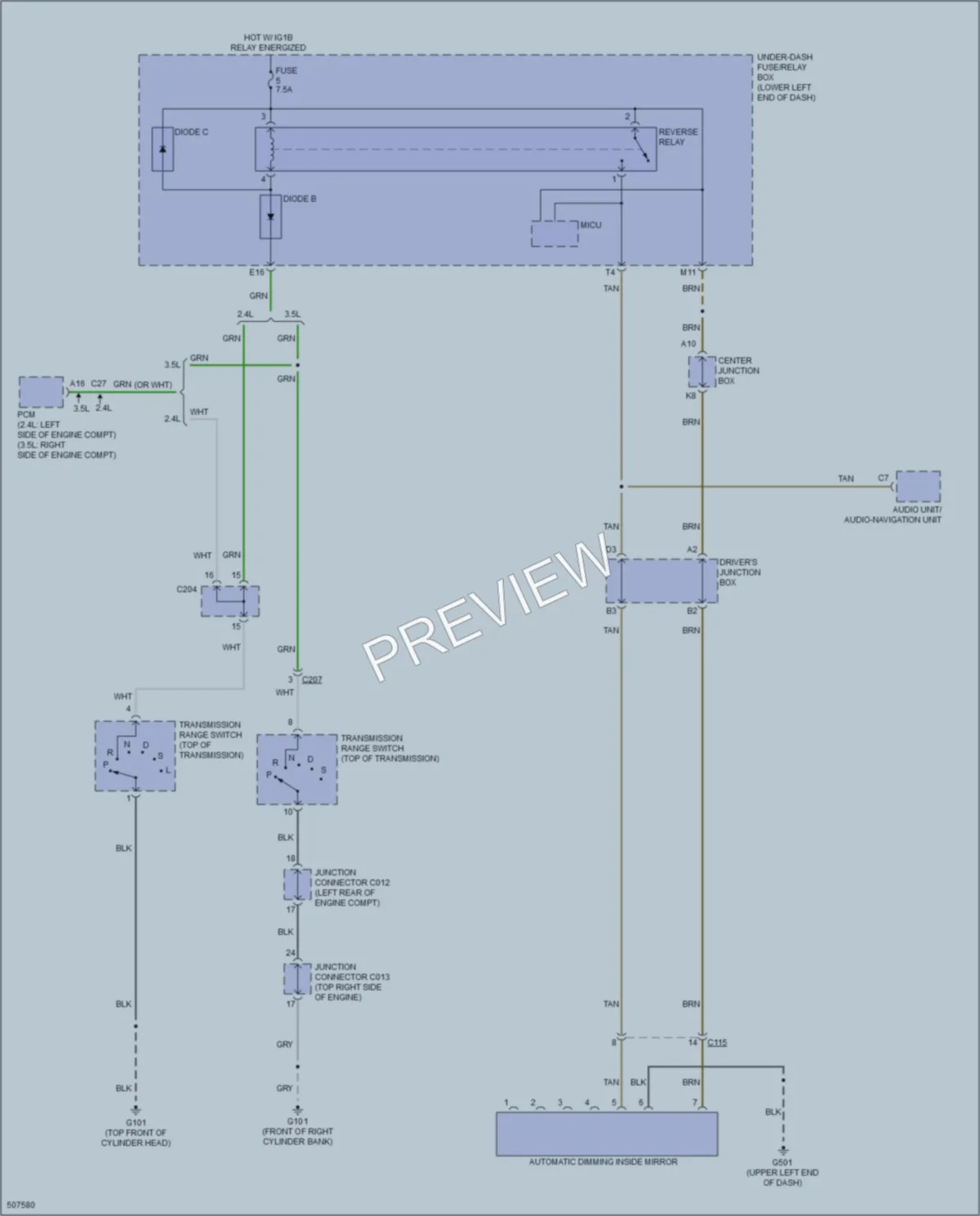 2016 Honda Accord Power Mirrors wiring diagram preview