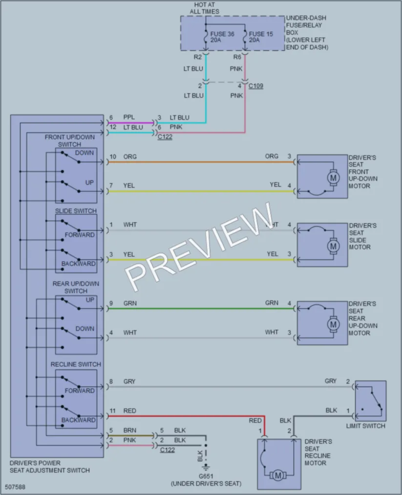 2016 Honda Accord Power Seats wiring diagram preview