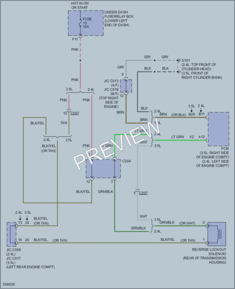 2016 Honda Accord Shift Interlock wiring diagram preview
