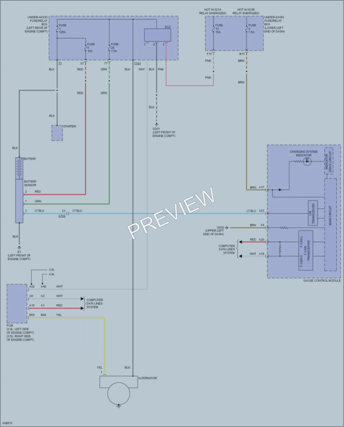 2016 Honda Accord Starting Charging wiring diagram preview