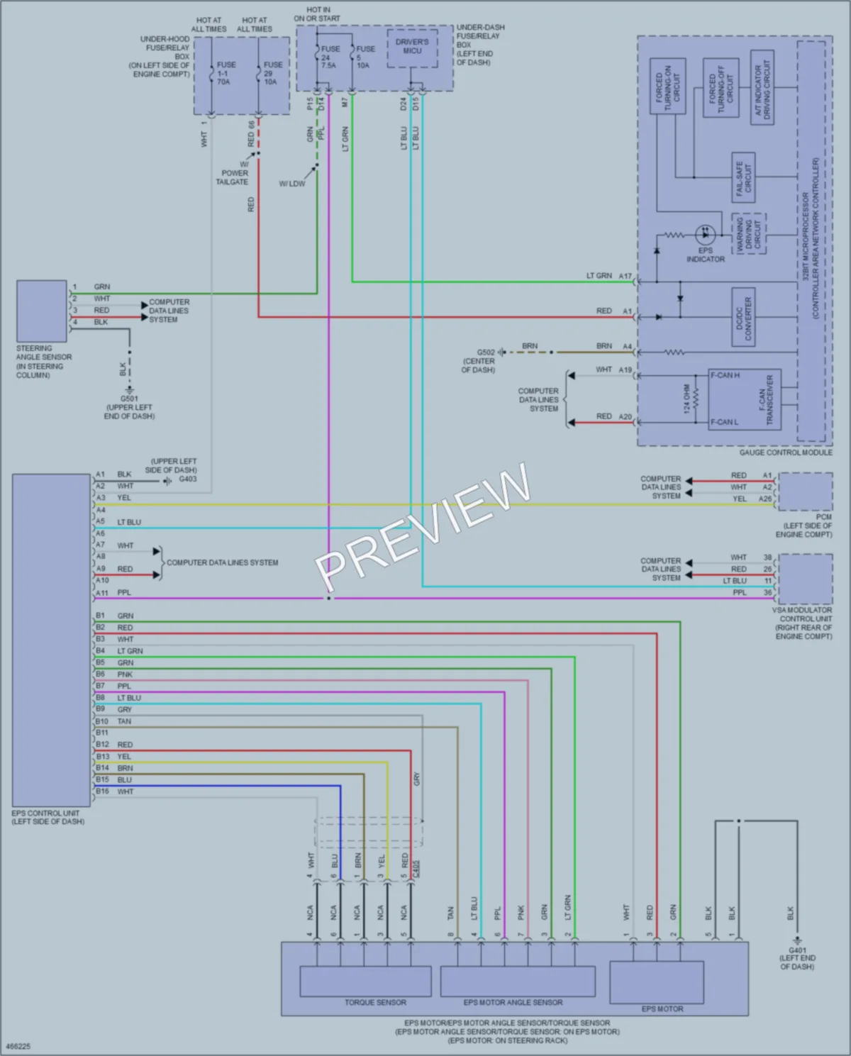 2016 Honda CRV Electronic Power Steering wiring diagram preview