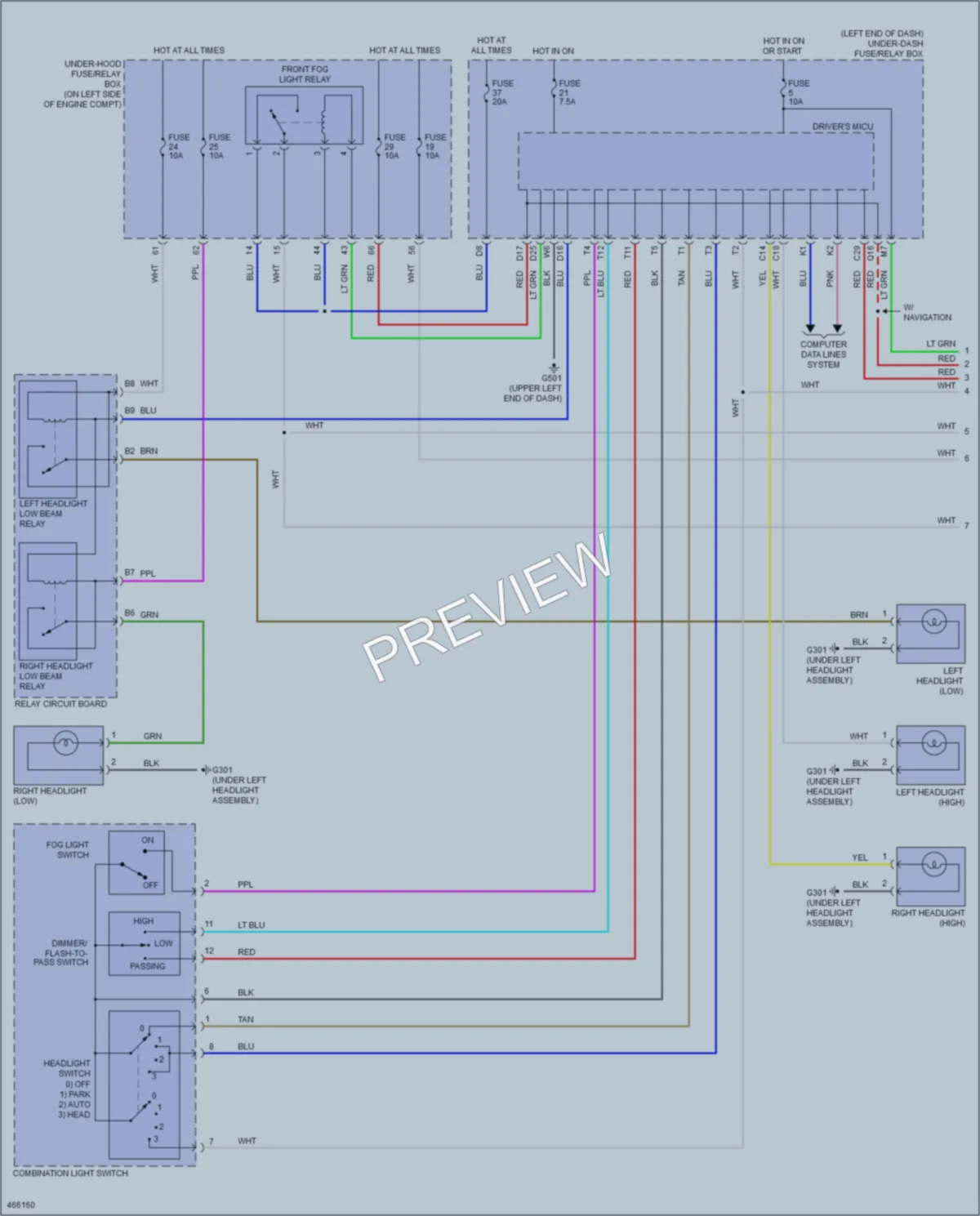 2016 Honda CRV Headlights wiring diagram preview