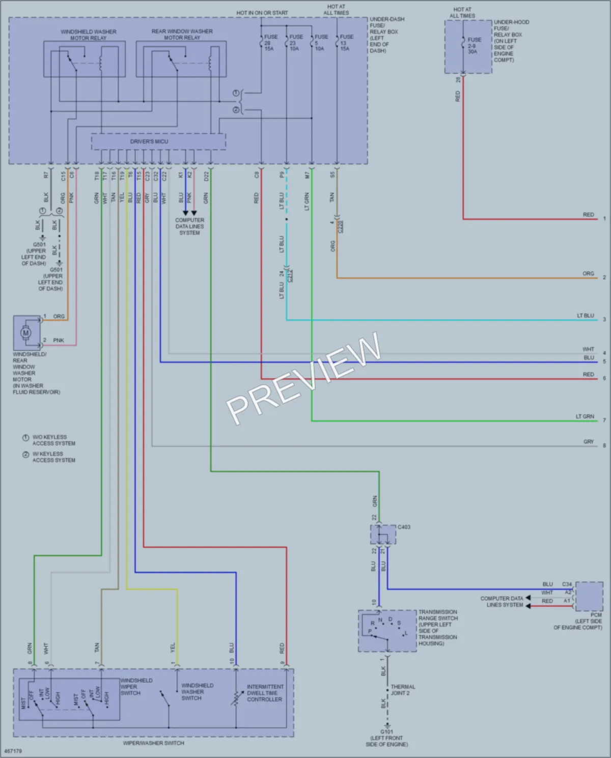 2016 Honda CRV Wiper Washer wiring diagram preview