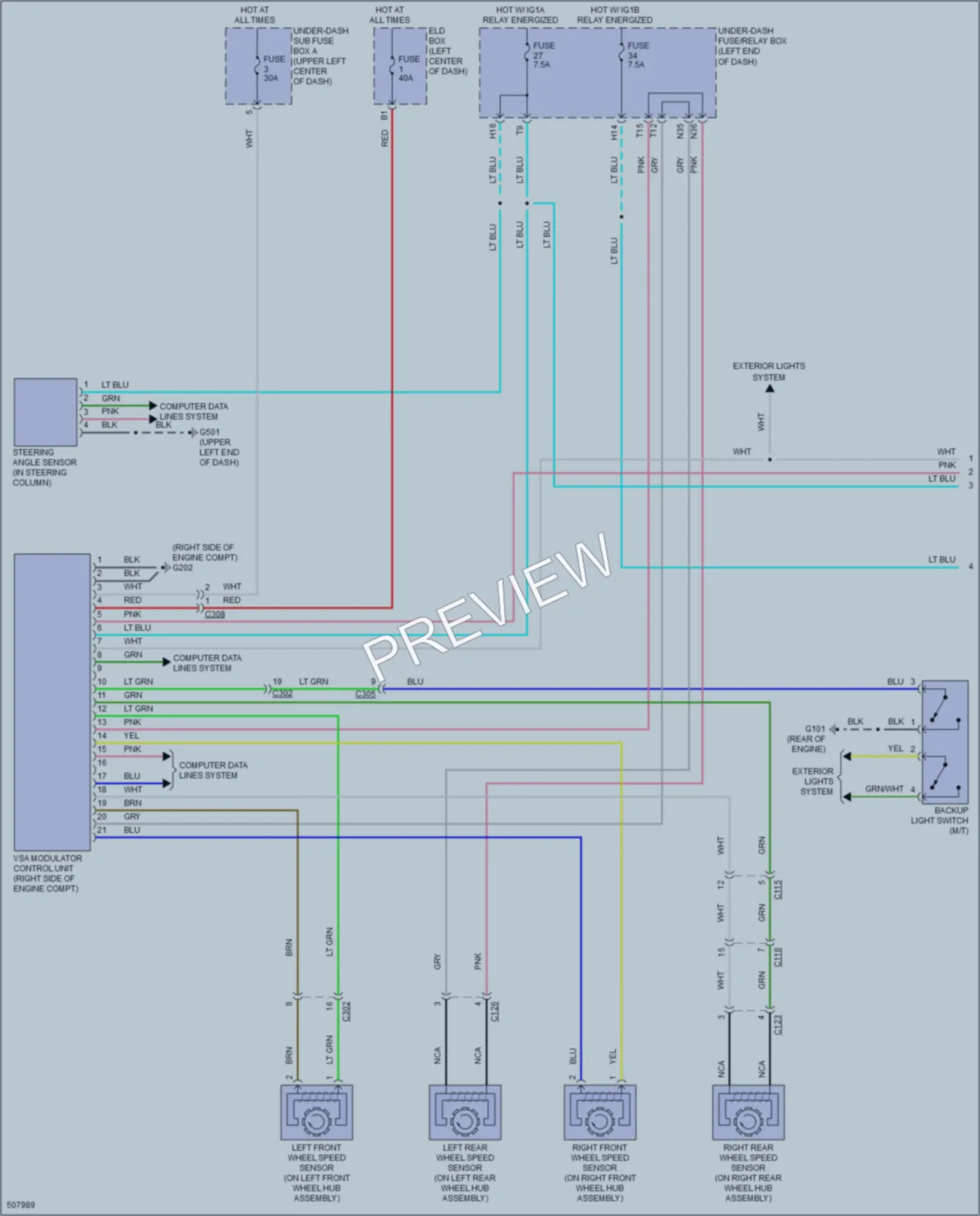 2016 Honda CRZ Anti Lock Brakes wiring diagram preview
