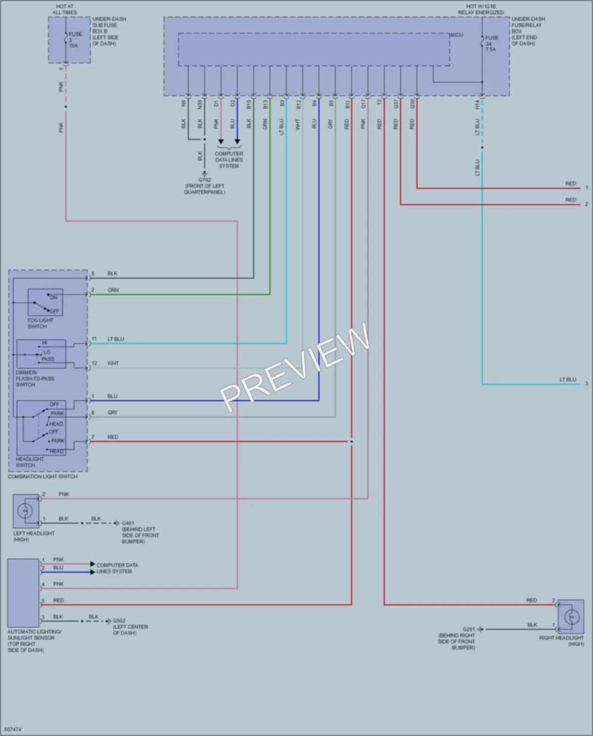 2016 Honda CRZ Headlights wiring diagram preview