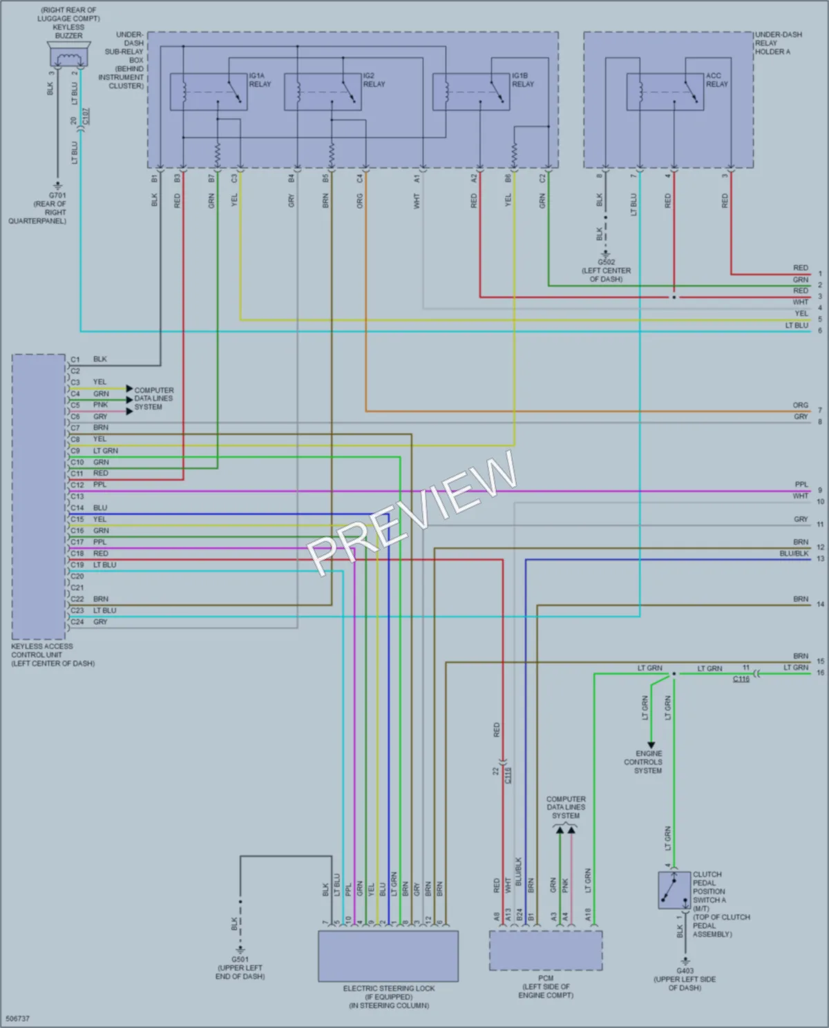 2016 Honda CRZ Power Door Locks wiring diagram preview