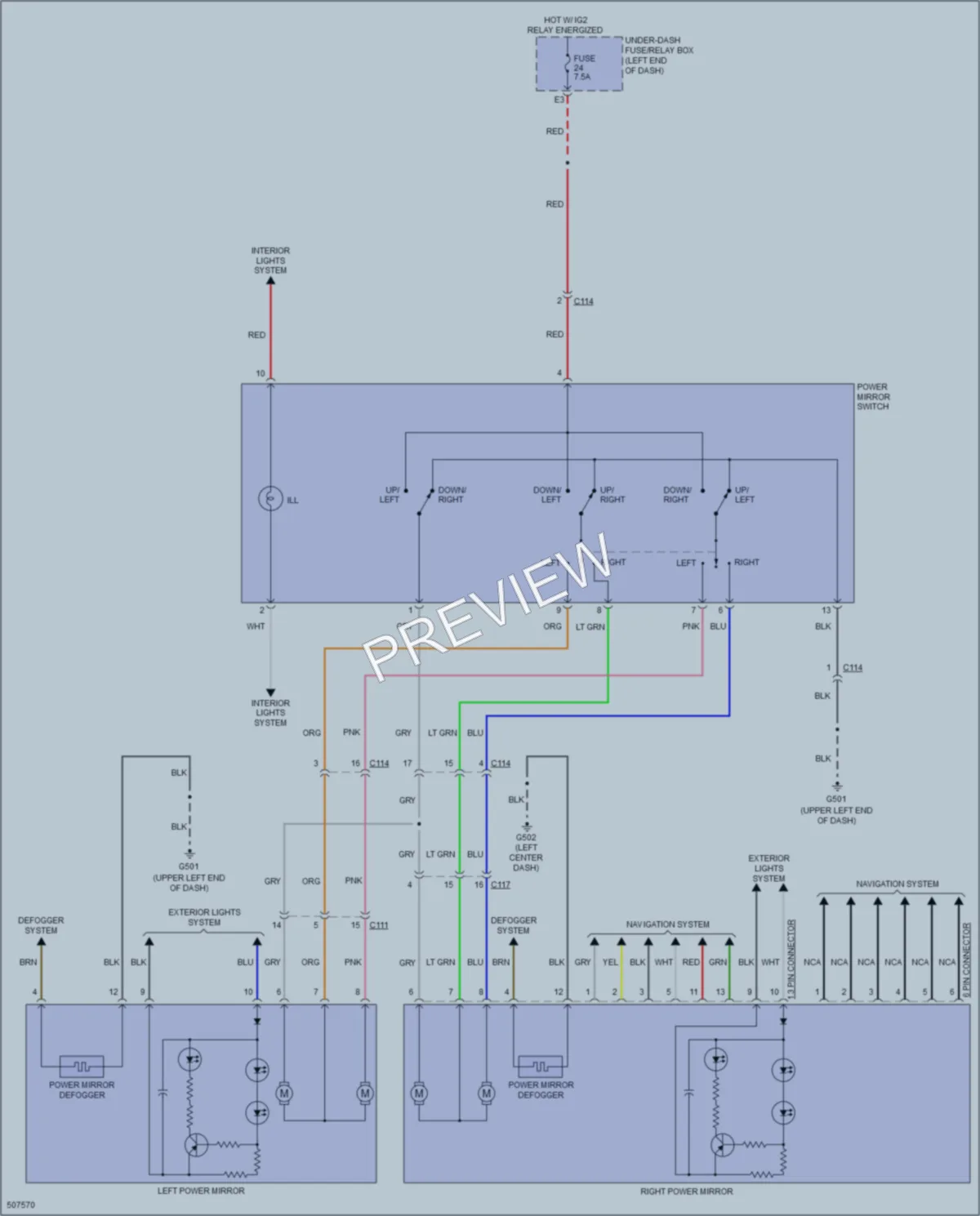 2016 Honda CRZ Power Mirrors wiring diagram preview