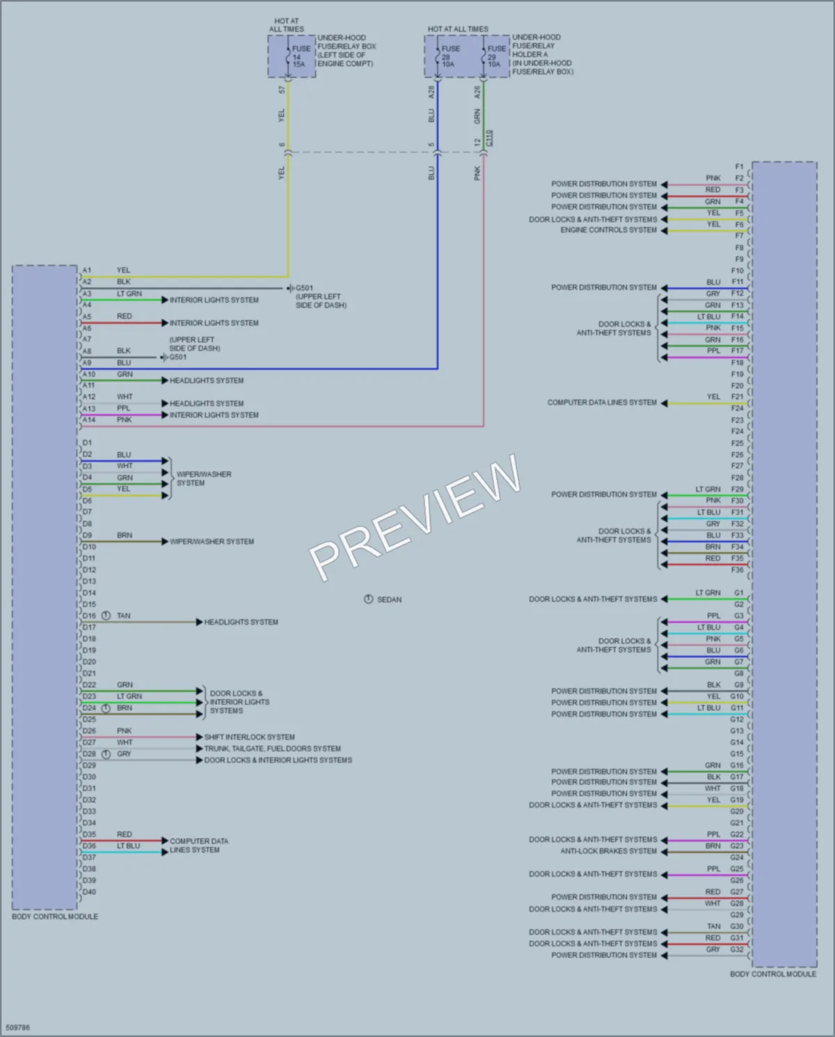 2016 Honda Civic Body Control Modules wiring diagram preview