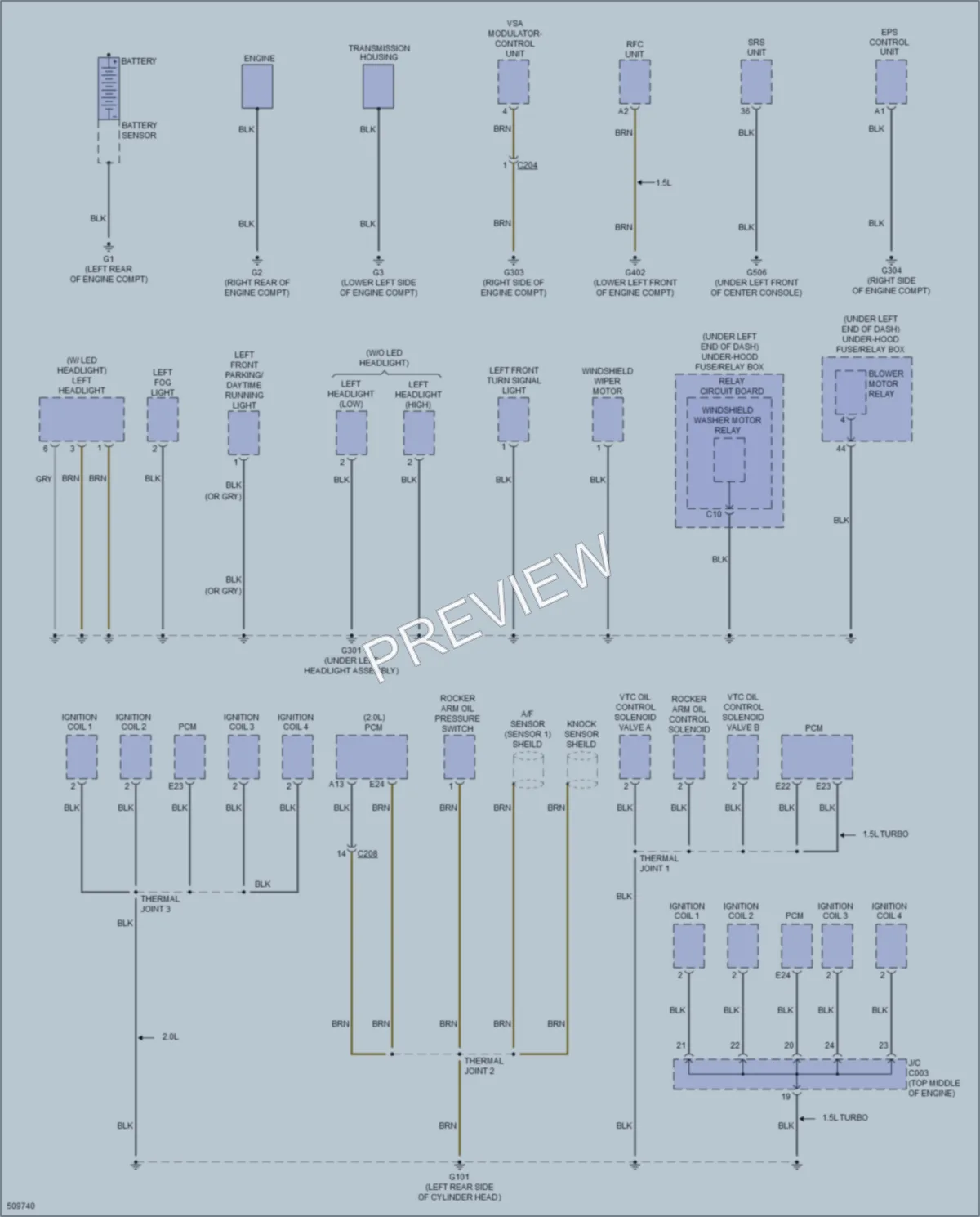 2016 Honda Civic Ground Distribution wiring diagram preview