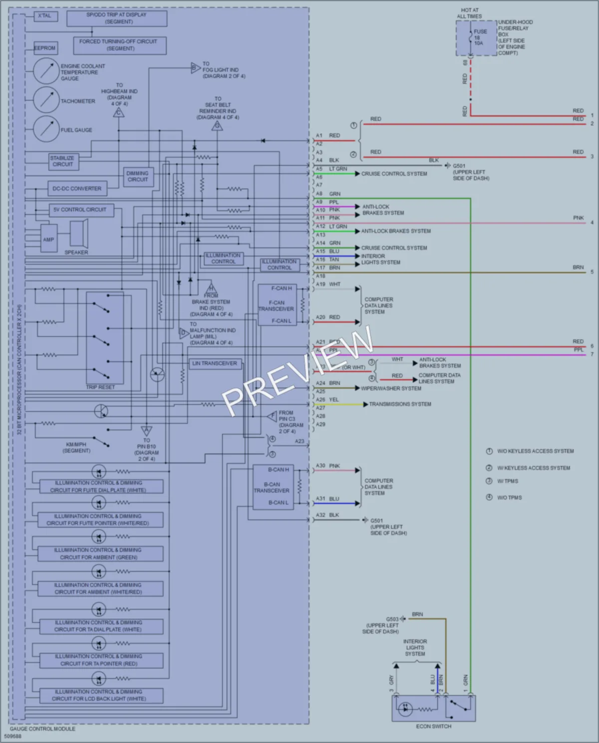 2016 Honda Civic Instrument Cluster wiring diagram preview