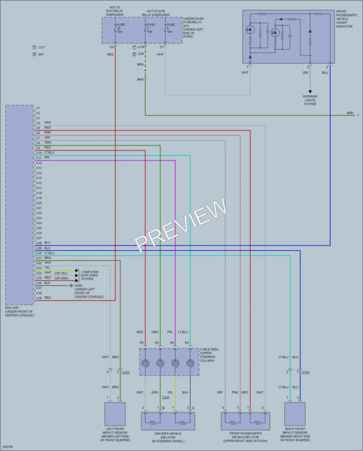 2016 Honda Civic Supplemental Restraints wiring diagram preview
