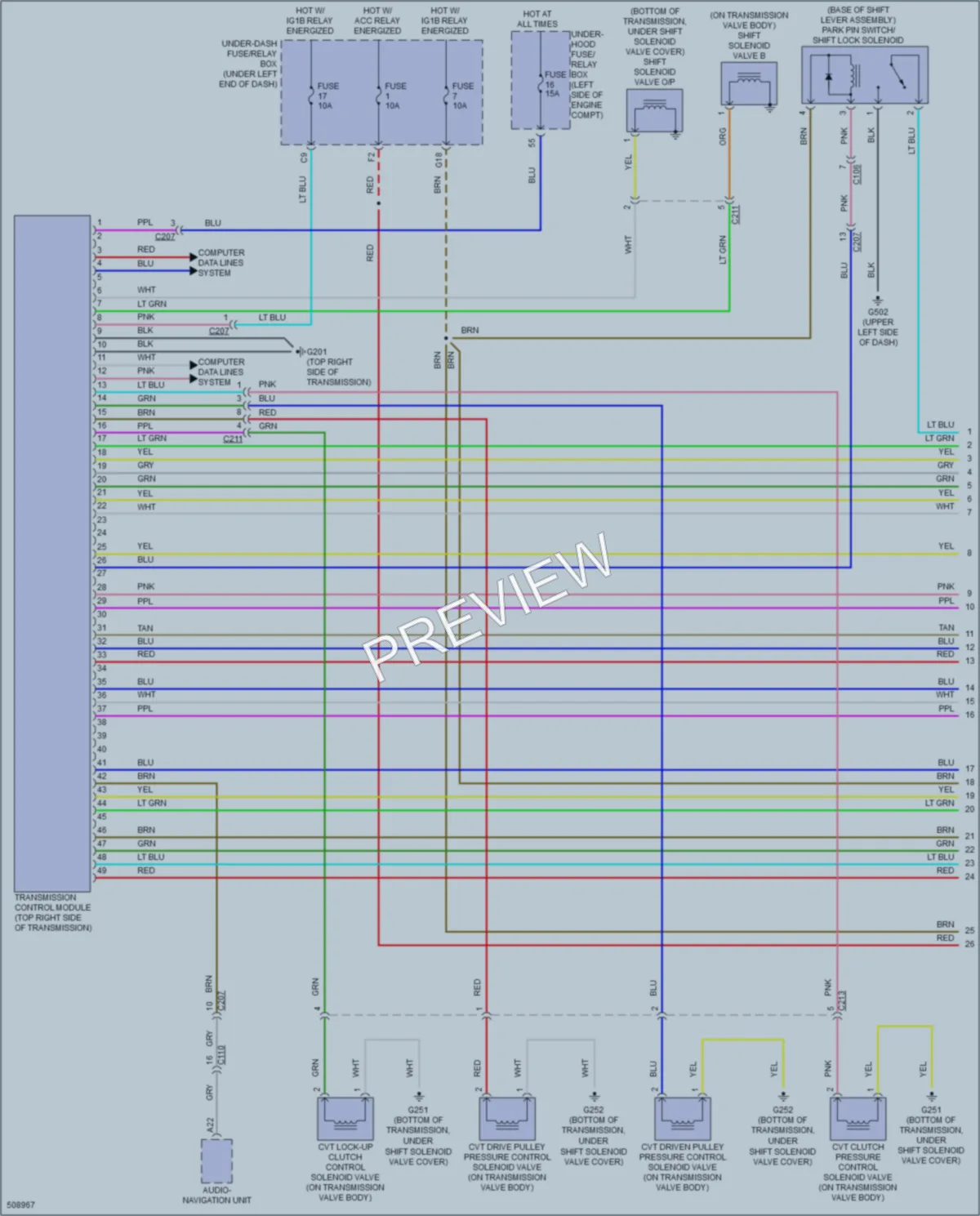 2016 Honda Civic Transmission wiring diagram preview