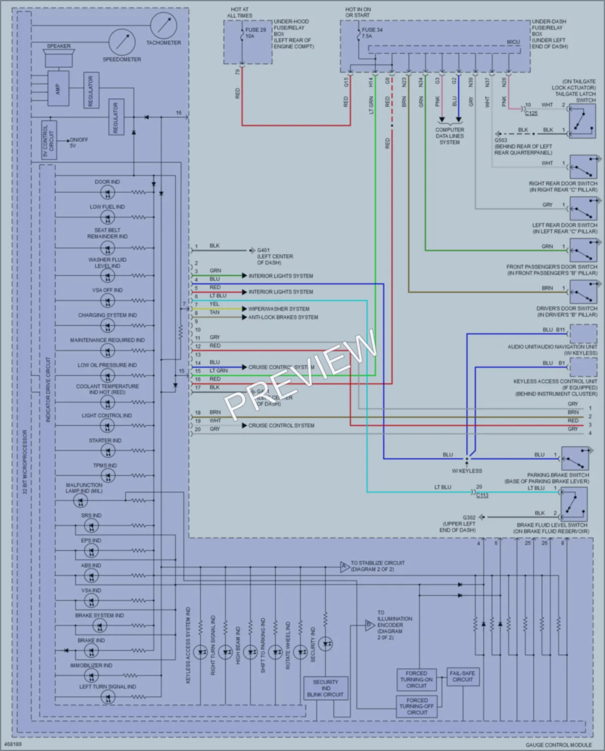 2016 Honda Fit Instrument Cluster wiring diagram preview