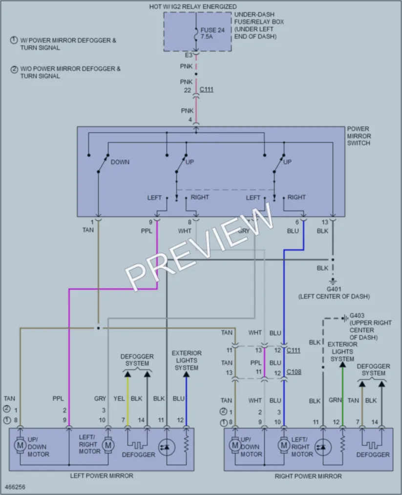 2016 Honda Fit Power Mirrors wiring diagram preview