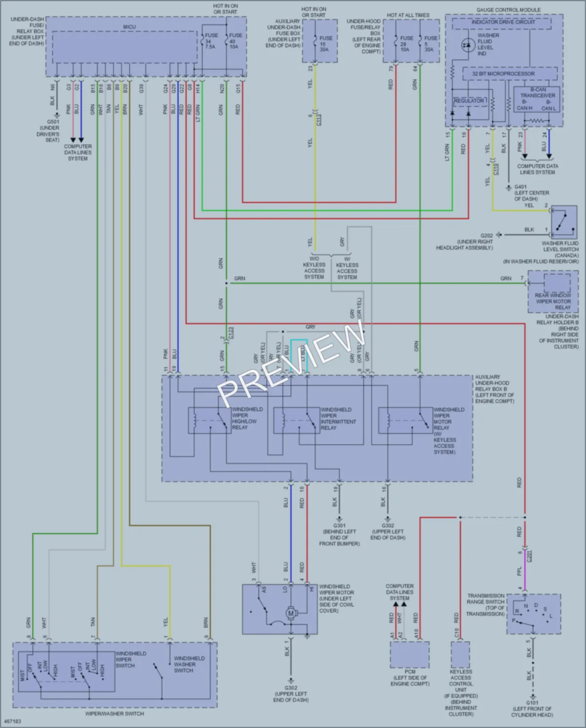 2016 Honda Fit Wiper Washer wiring diagram preview