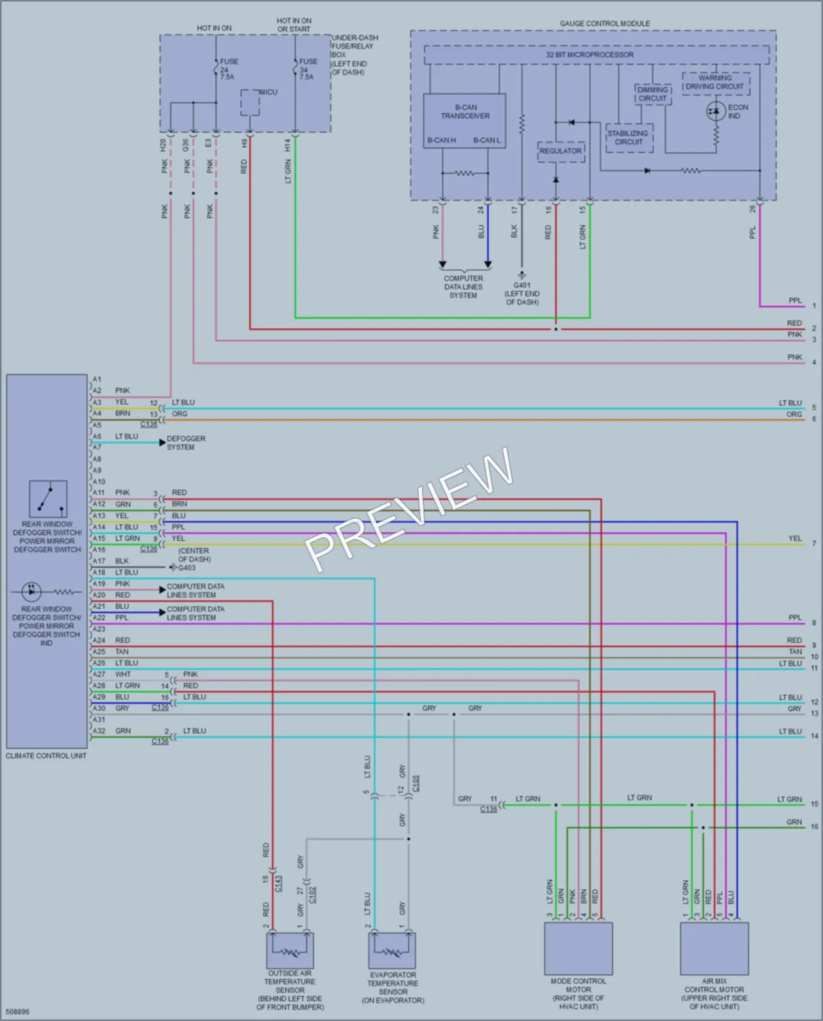 2016 Honda HRV Air Conditioning wiring diagram preview
