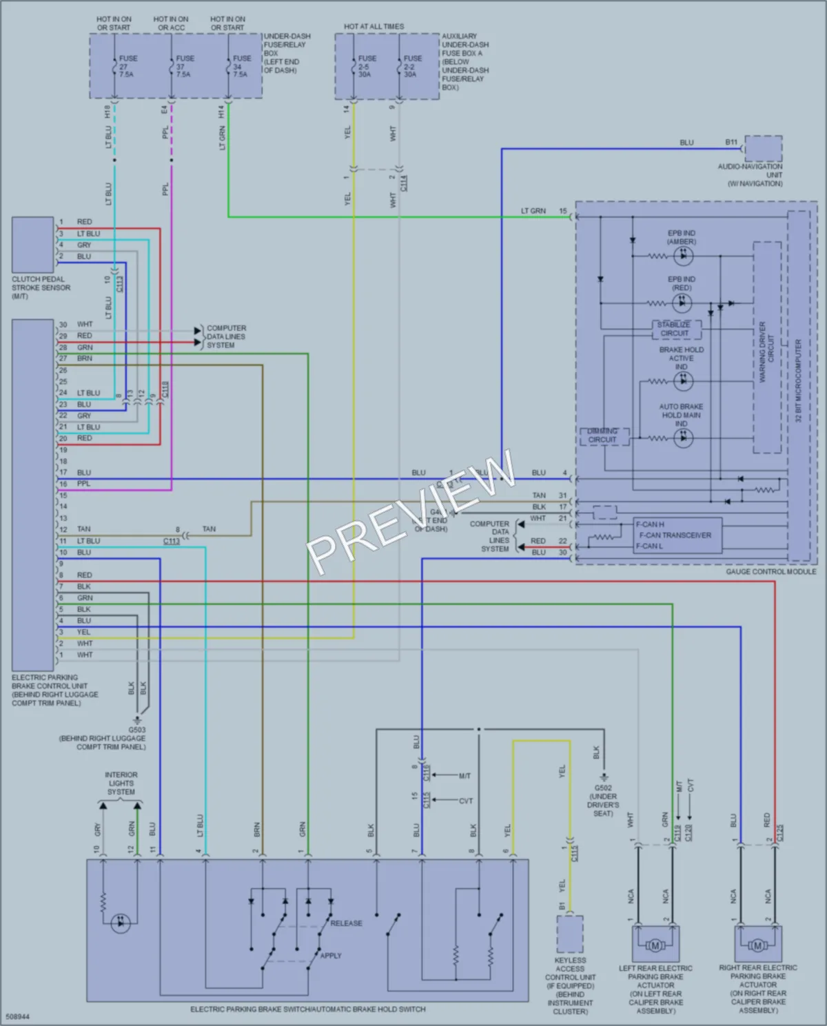 2016 Honda HRV Shift Interlock wiring diagram preview