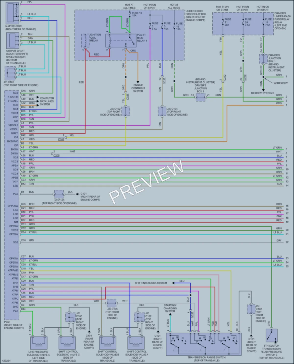 2016 Honda Odyssey Transmission wiring diagram preview