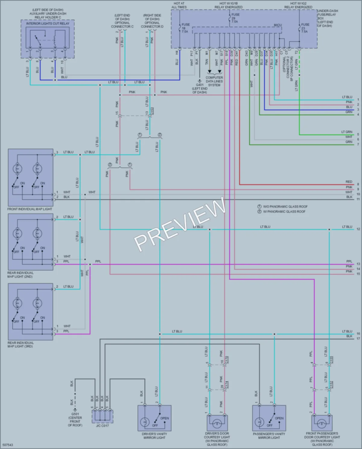 2016 Honda Pilot Interior Lights wiring diagram preview