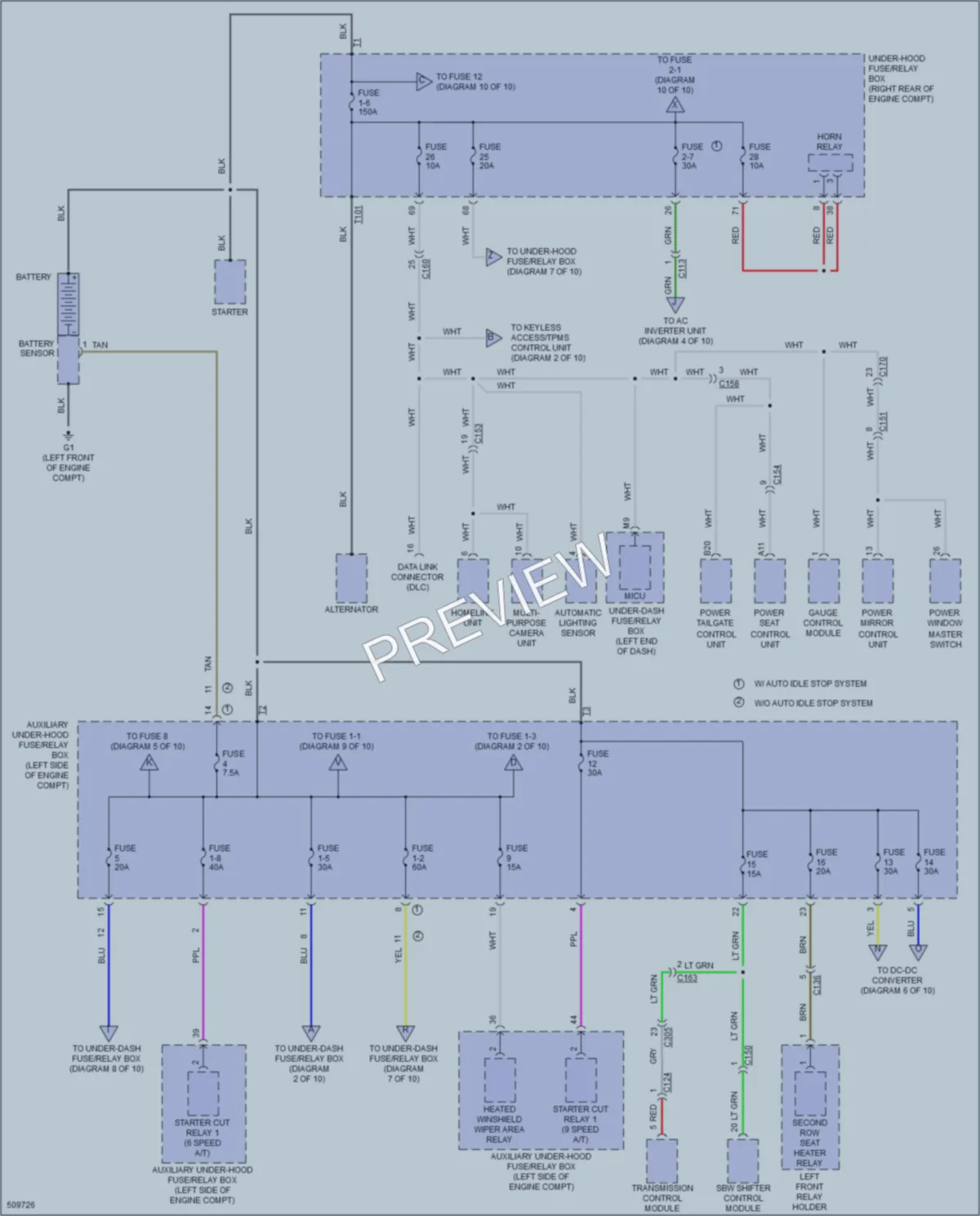 2016 Honda Pilot Power Distribution wiring diagram preview