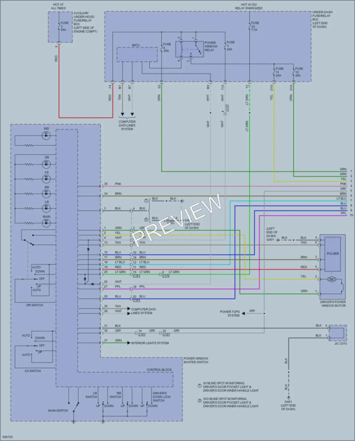 2016 Honda Pilot Power Windows wiring diagram preview