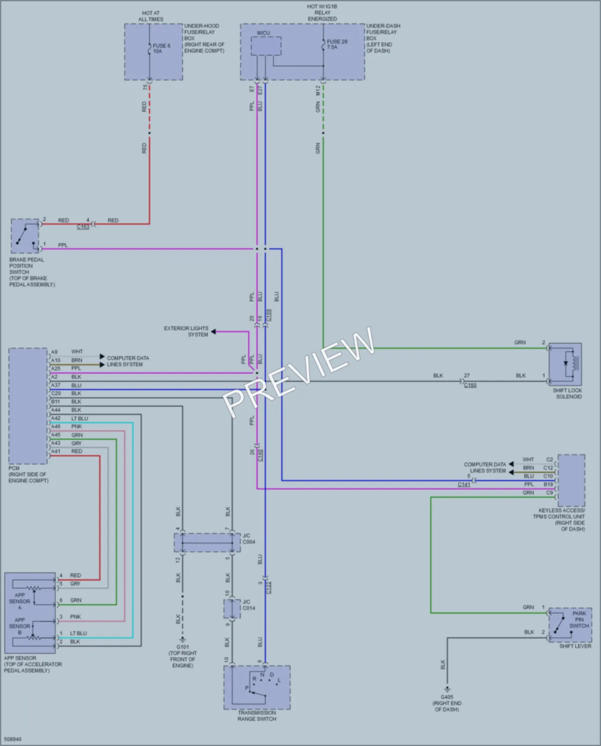 2016 Honda Pilot Shift Interlock wiring diagram preview