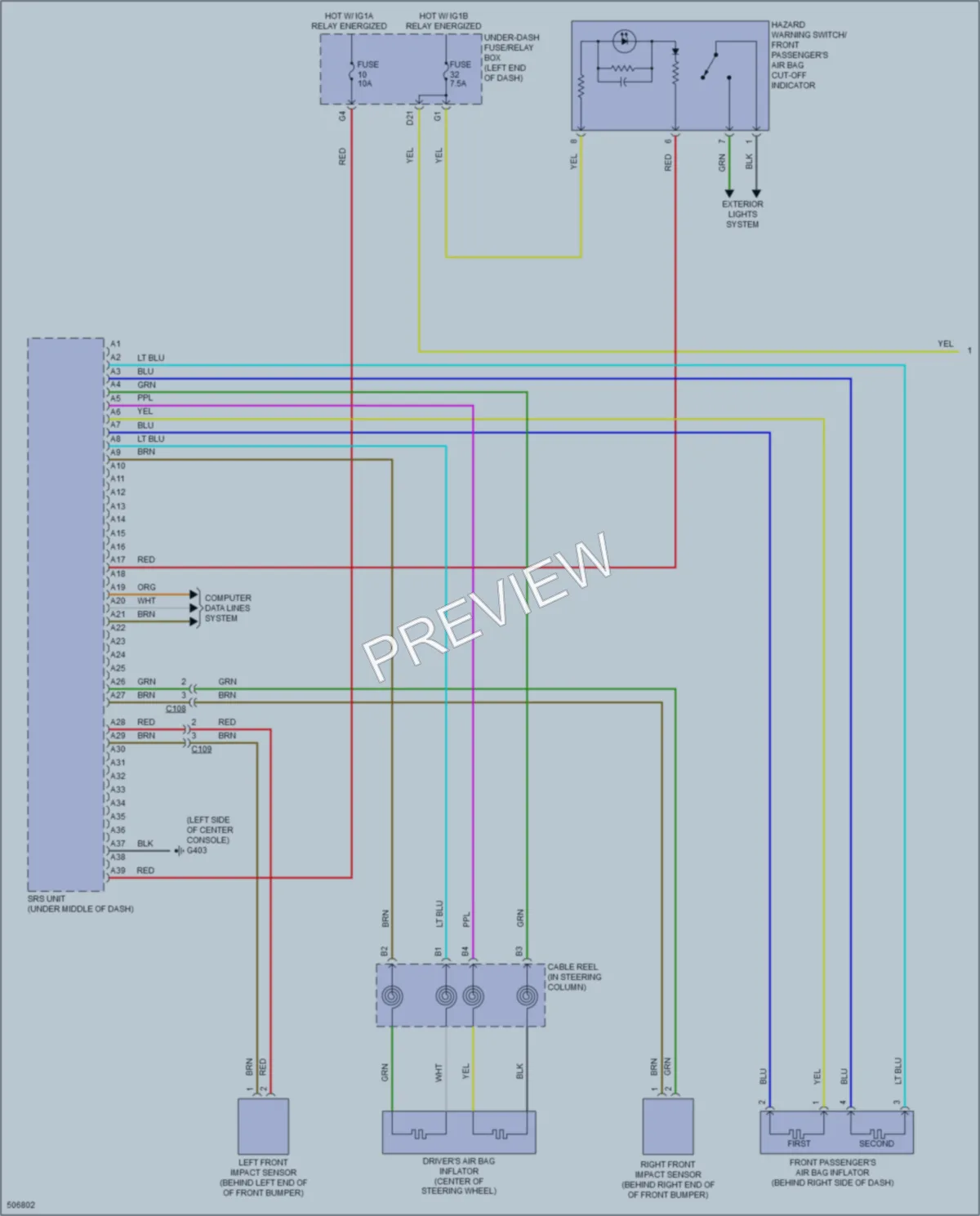 2016 Honda Pilot Supplemental Restraints wiring diagram preview